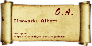 Olsovszky Albert névjegykártya