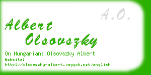 albert olsovszky business card